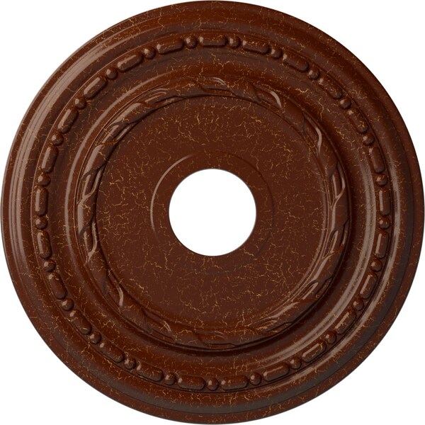 Ekena Millwork Dublin Medallion (Canopies up to 5 1/8"), 17 7/8"OD x 3 5/8"ID x 1 1/4"P, Burnished Mahogany Crackle CM17DUBMC - main